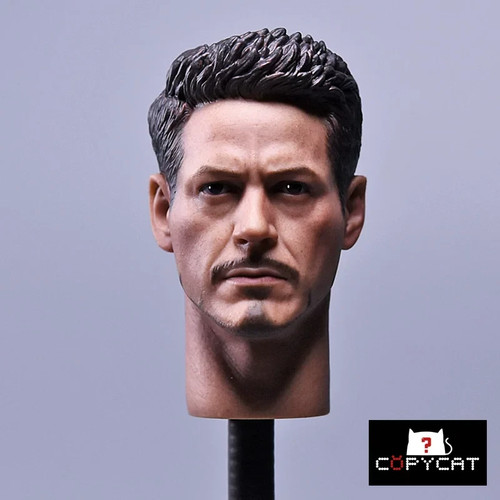 Scultura testa dipinta iron - testa,